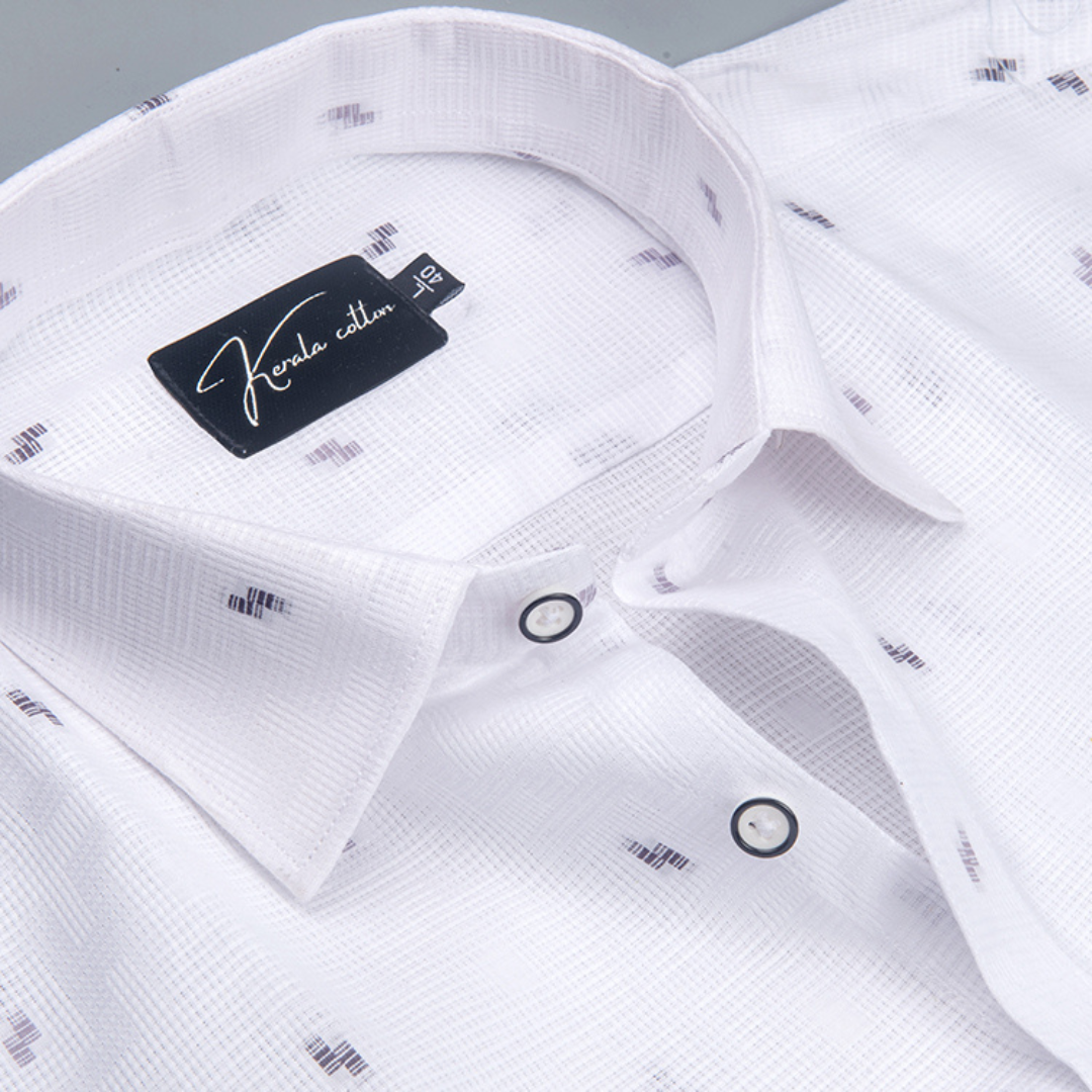 Linen New Butta White with Marrun Sparkle Print Shirts