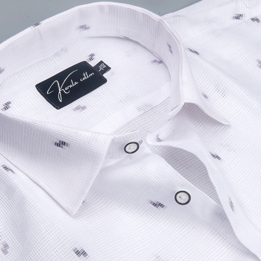 Linen New Butta White with Marrun Sparkle Print Shirts