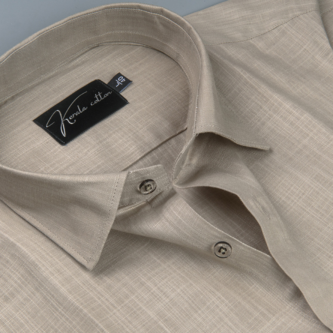 Bristol Linen Light Fawn Colour Shirts For Men
