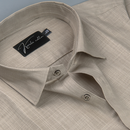 Bristol Linen Light Fawn Colour Shirts For Men