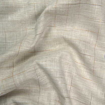 Mofatlal Khadi Cream with Checks Shirts for Men