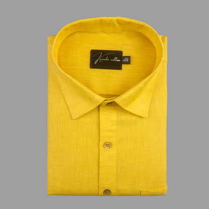 Linen Dark Yellow Colour Shirts for Men