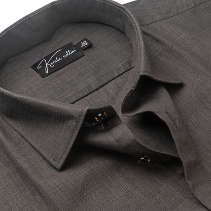 Dark Grey Colour Blended Linen Shirts for Men