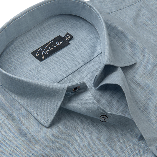 Ice Blue Colour Blended Linen Shirts for Men