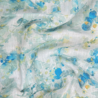 Linen Prime White with Rama Yellow Print Shirts for Men