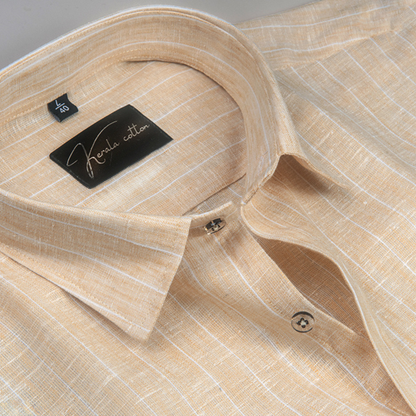 Euro Linen Light Orange with White Lining Shirts for Men
