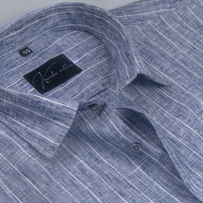 Euro Linen Blue with White Lining Shirts for Men