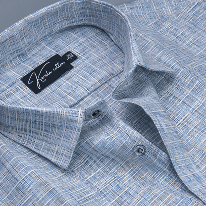 Linen khadi Sky Blue Colour Shirts For Men