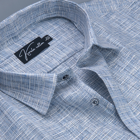 Linen khadi Sky Blue Colour Shirts For Men