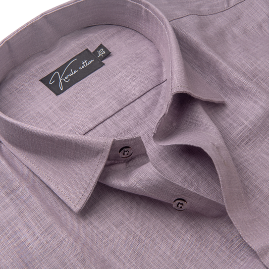 Lavender Colour Blended Linen Shirts for Men