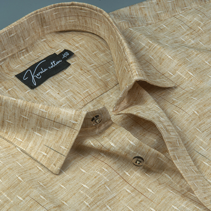 Mofatlal Butta Khadi Golden Fone Colour Shirts for Men