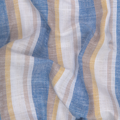 Oxford Multiple Blue Yellow Strip Shirts for Men