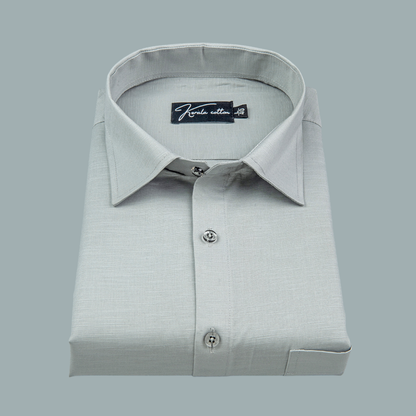 Still Gray Colour Lining Texture Cotton Shirts for Men