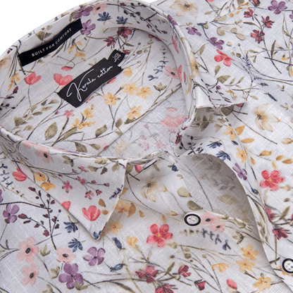 Italian Linen New Multi Mix Flower Print Shirts For Men