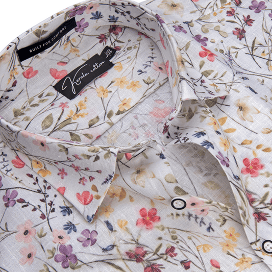 Italian Linen New Multi Mix Flower Print Shirts For Men