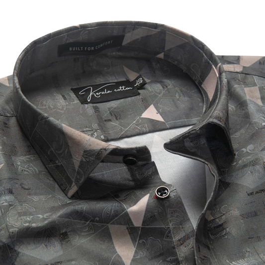 Digital Gray with luxury print cotton shirts