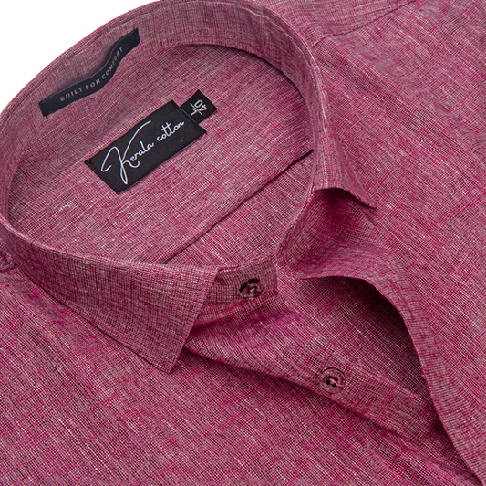 Linen Khadi Wine Colour Shirts For Men