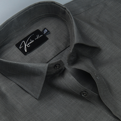 Bristol Linen Dark Grey Colour Shirts For Men