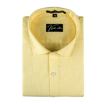 Light Yellow Colour Linen Cotton shirt for men