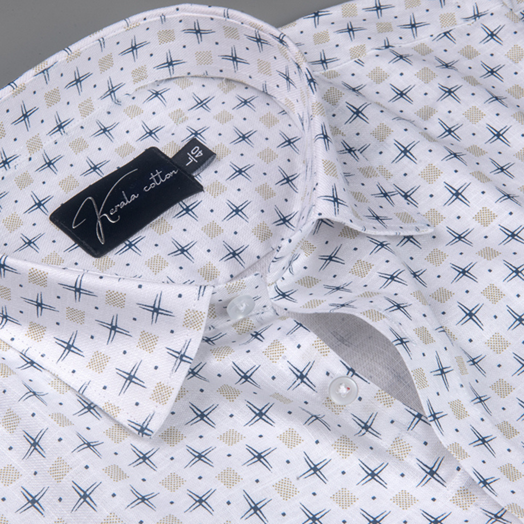 Turkey Cotton White with Plus Sign Print Shirts for Men