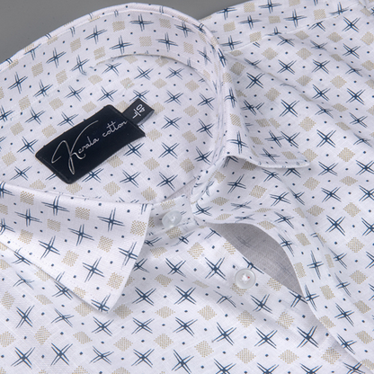 Turkey Cotton White with Plus Sign Print Shirts for Men