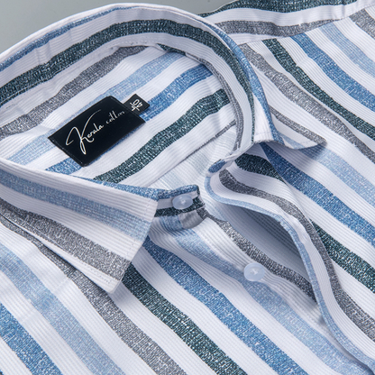 Cord Digital Blue Green Patta Print Shirts for Men