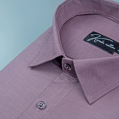 Lavender Colour Lining Texture Cotton Shirts for Men