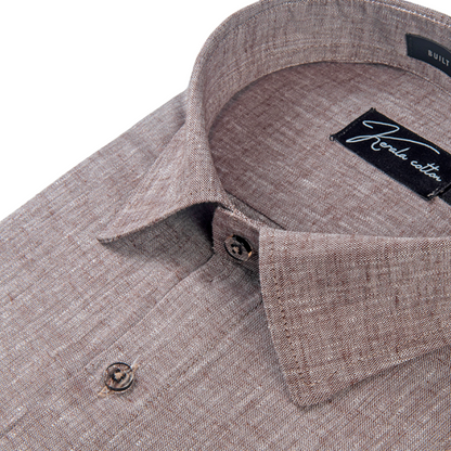 100% Linen Prime Light Marrun Colour Shirts For Men