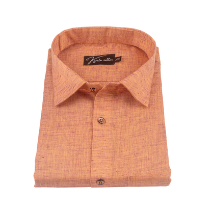 Orange Colour Dual Tone Cotton Shirts for Men
