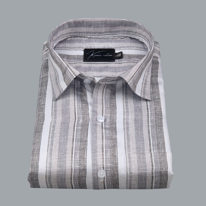 Cord Digital Gray White Patta Print Shirts for Men