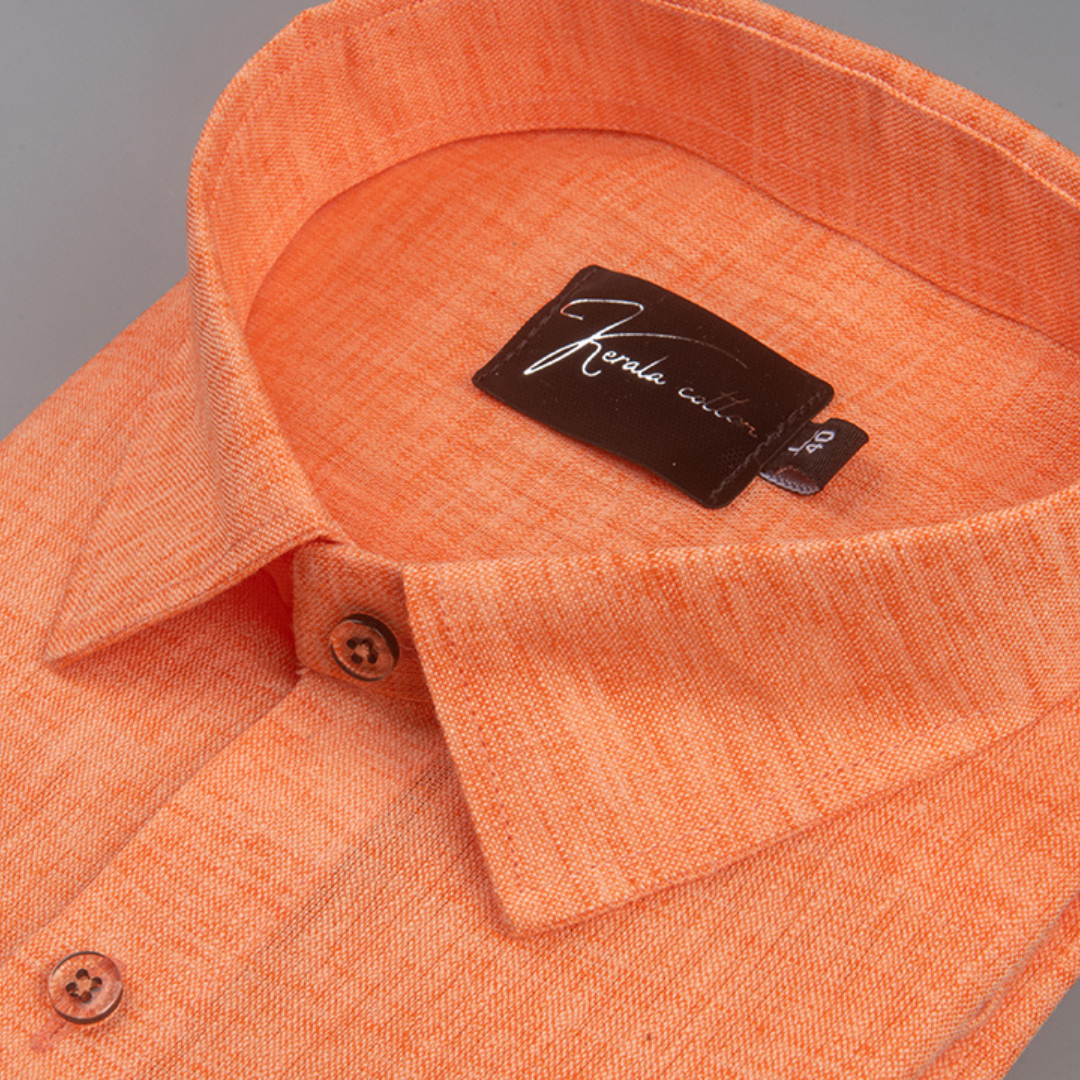 Linen Dark Orange Colour Shirts for Men