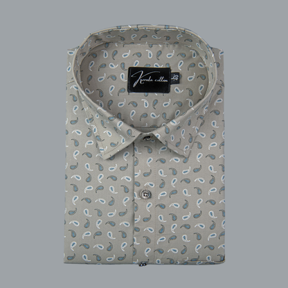 Trident Fone blue Print Cotton Shirts