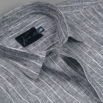 Euro Linen Gray with White Lining Shirts for Men