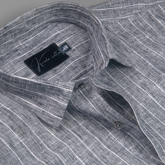 Euro Linen Gray with White Lining Shirts for Men