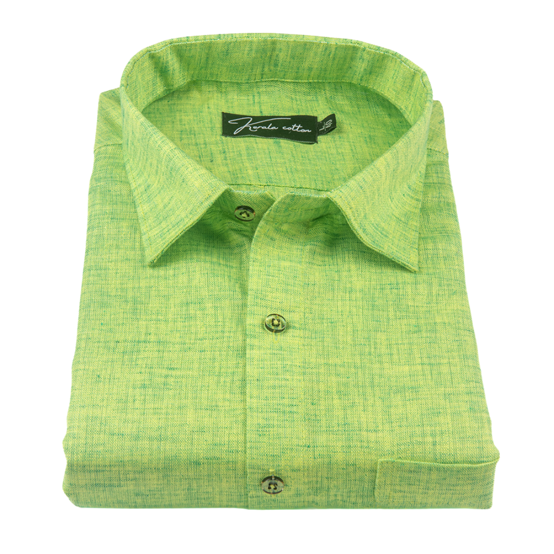 Parrot Green Colour Dual Tone Cotton Shirts for Men