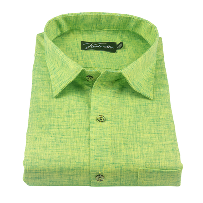 Parrot Green Colour Dual Tone Cotton Shirts for Men