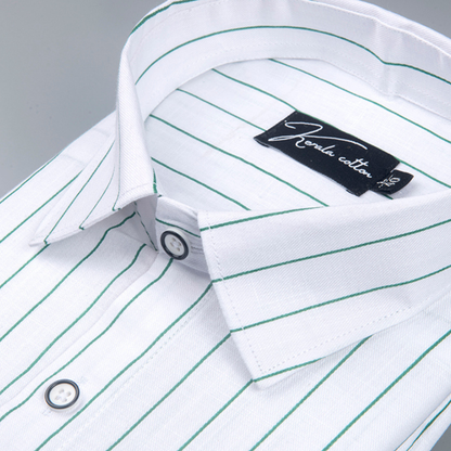 Turkey Linen White with Green Lining Shirts for Men