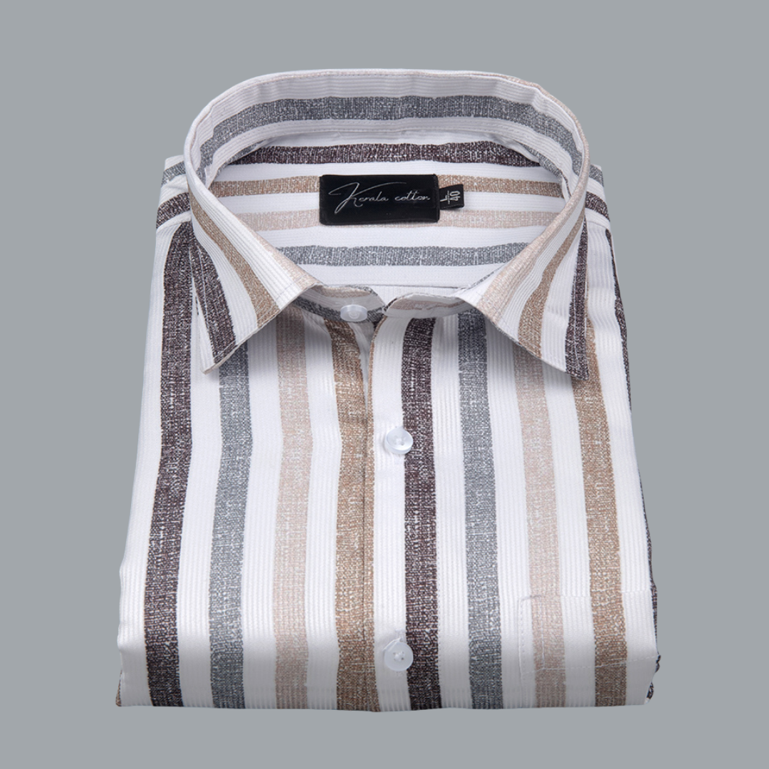 Cord Digital Brown Marrun Patta Print Shirts for Men