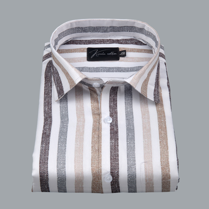 Cord Digital Brown Marrun Patta Print Shirts for Men