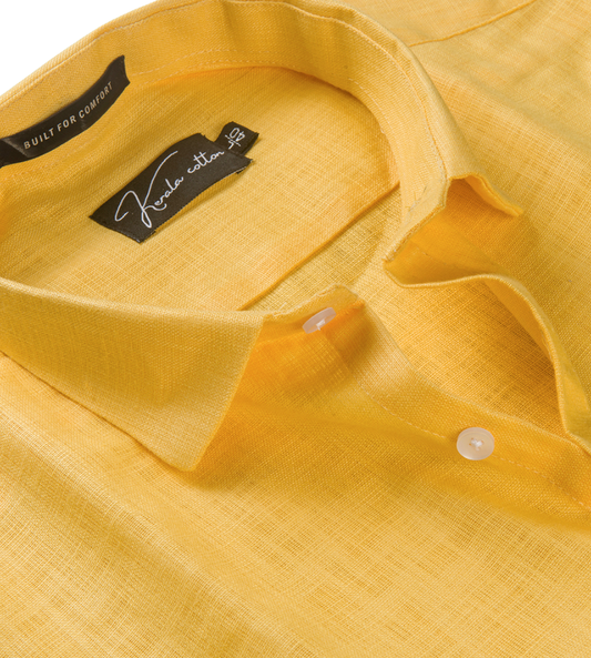 Mango Colour Blended Linen Shirts for Men