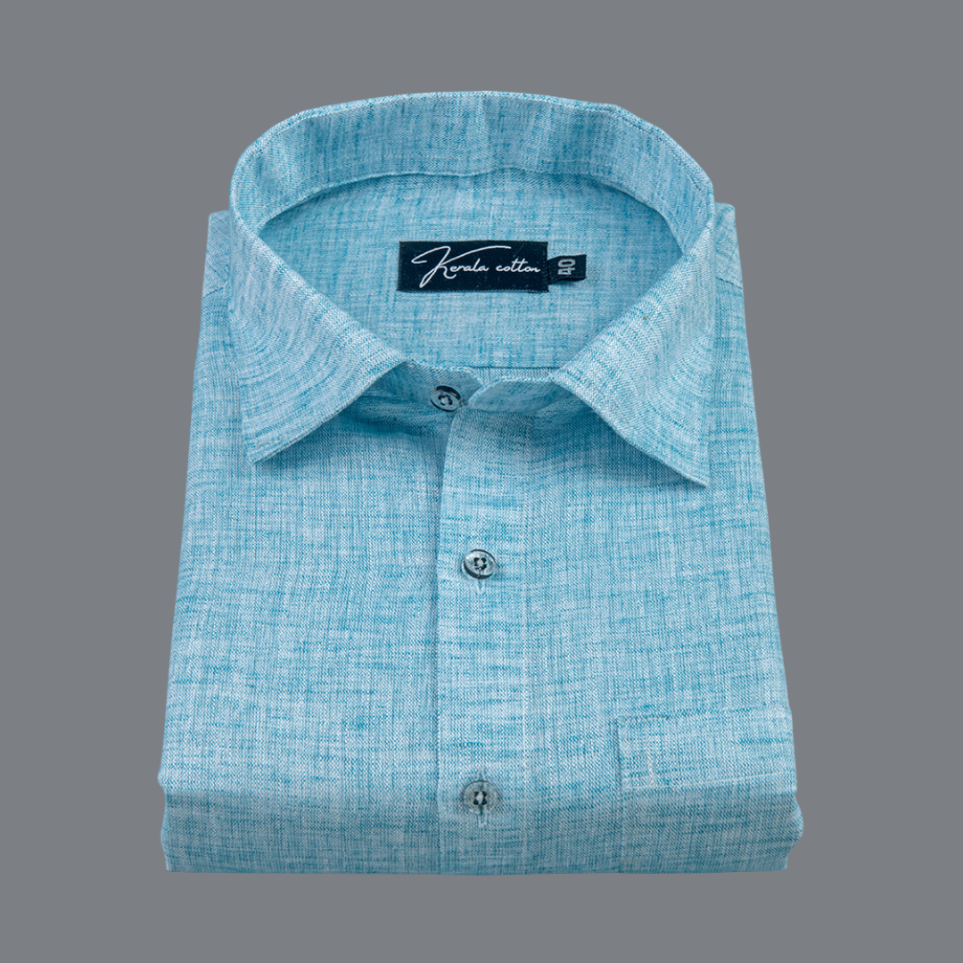 60 Lea Pure Linen Dark Rama Blue Colour Shirts for Men