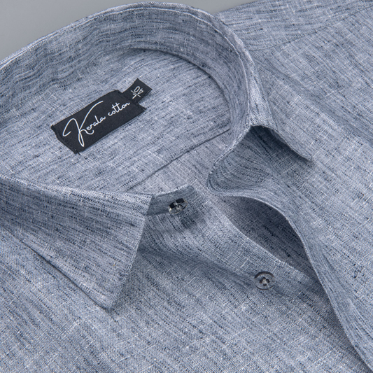 Cotton Linen Dark Gray Colour Shirts For Men