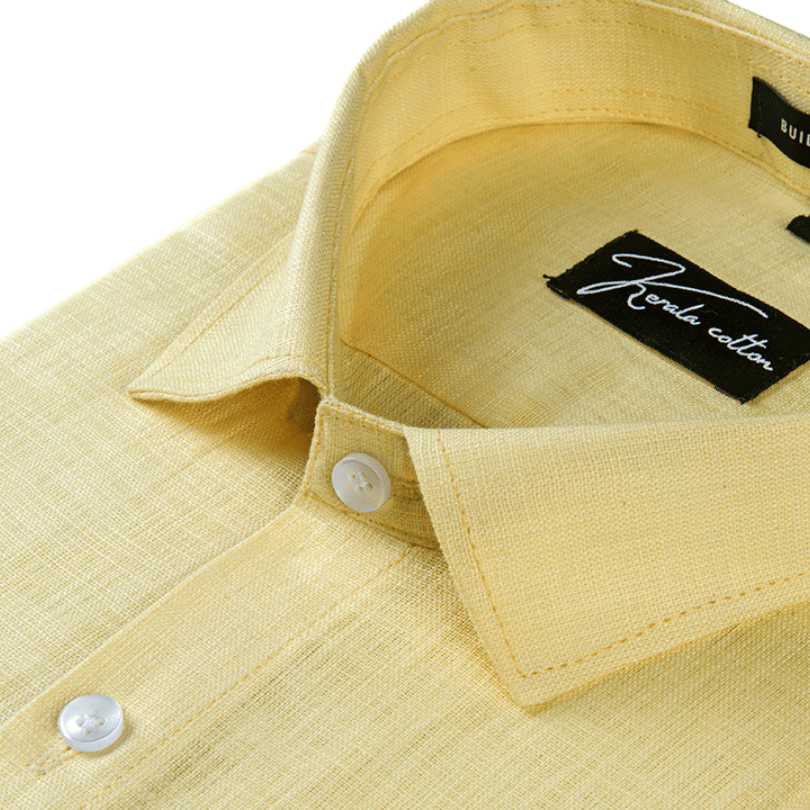 Light Yellow Colour Linen Cotton shirt for men