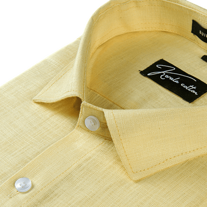 Light Yellow Colour Linen Cotton shirt for men