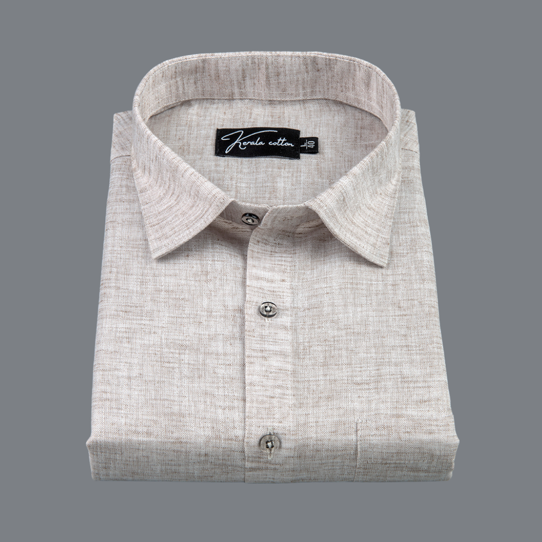 60 Lea Pure Linen Light Coffee Colour Shirts for Men