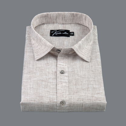 60 Lea Pure Linen Light Coffee Colour Shirts for Men