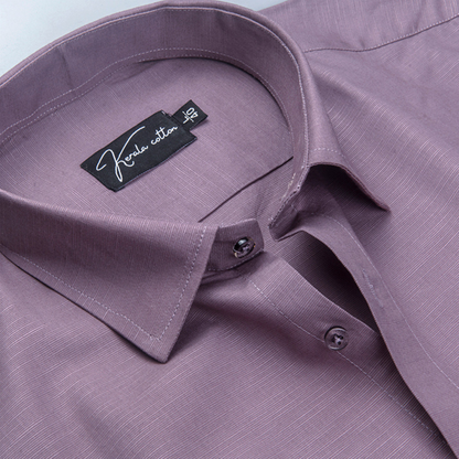 Lavender Colour Lining Texture Cotton Shirts for Men
