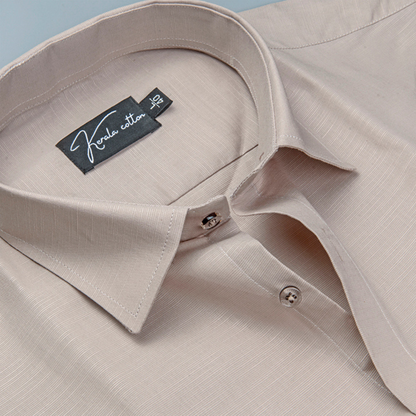 Light Peach Lining Texture Cotton Shirts for Men