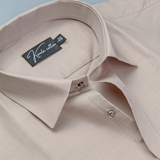 Light Peach Lining Texture Cotton Shirts for Men