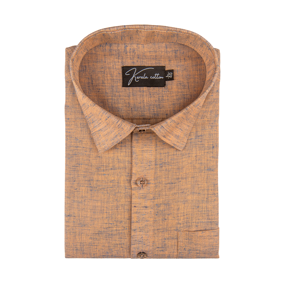 Orange Blue Mix Colour Dual Tone Cotton Shirts for Men